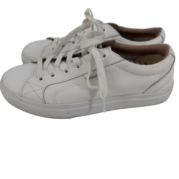 Taos Plim Soul Lux Leather Sneakers Shoes White Lace Up Support Comfort Size 8 - Picture 9 of 10